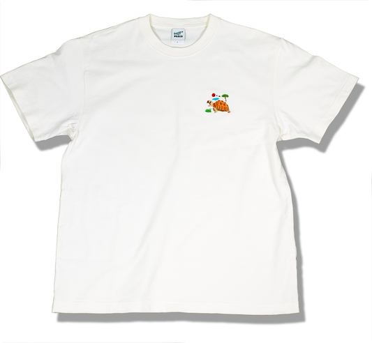 リクガメオーガニックコットン刺繍Tシャツ 8.8oz (丈夫で厚めの生地)